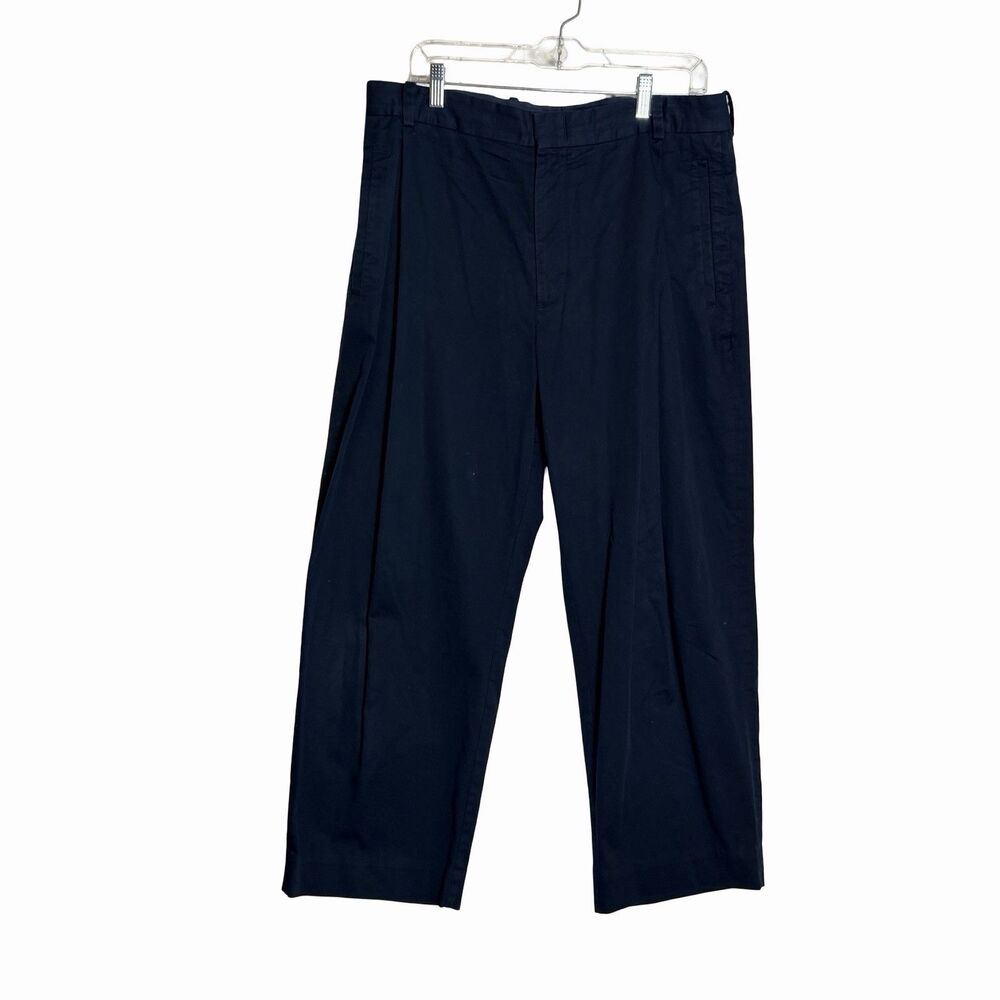 COS Men's Black Chino Pants Size EUR 50 US 36X 27 Pleated Front Barrel Tapered